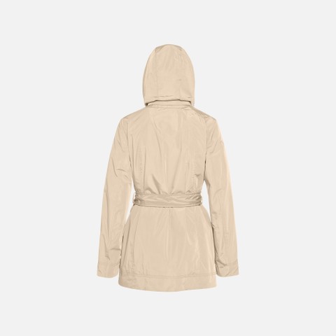 Jacket with hood ANNYA WOMAN Oxford tan - image number 2 | GEOX