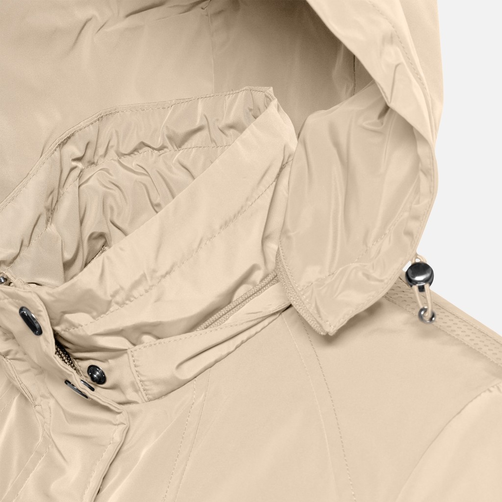 Jacket with hood ANNYA WOMAN Oxford tan - image number 4 | GEOX