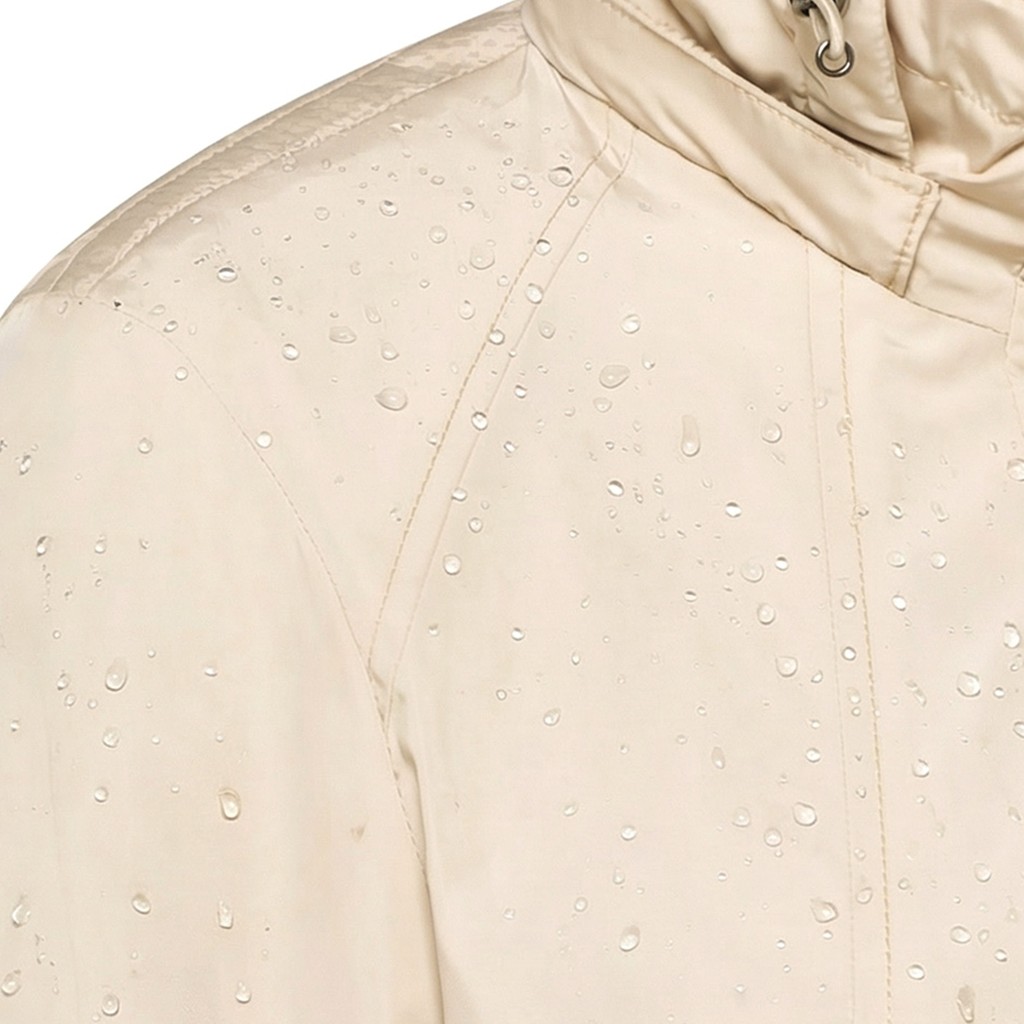 Jacket with hood ANNYA WOMAN Oxford tan - image number 11 | GEOX