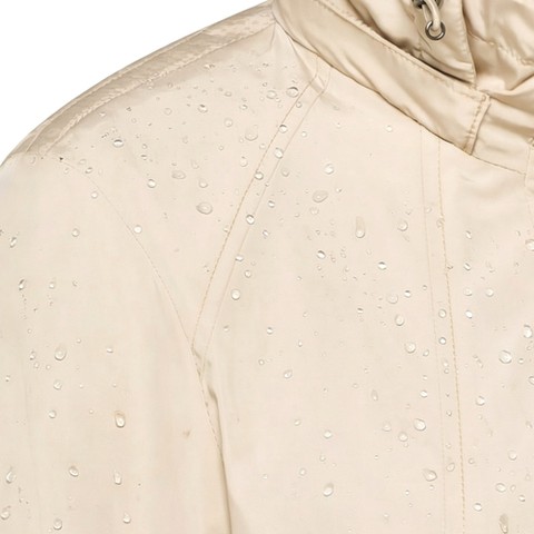 Jacket with hood ANNYA WOMAN Oxford tan - image number 11 | GEOX