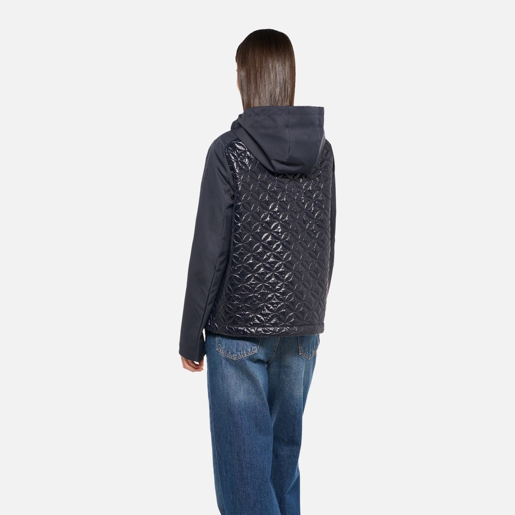 Parka court SPHERICA FEMME Bleu nuit - image number 2 | GEOX