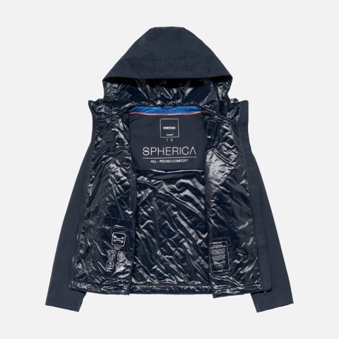 Parka court SPHERICA FEMME Bleu nuit - image number 5 | GEOX