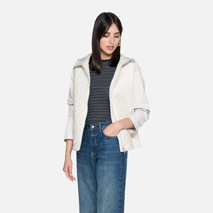 Parka court SPHERICA FEMME Blanc cass&eacute; | GEOX
