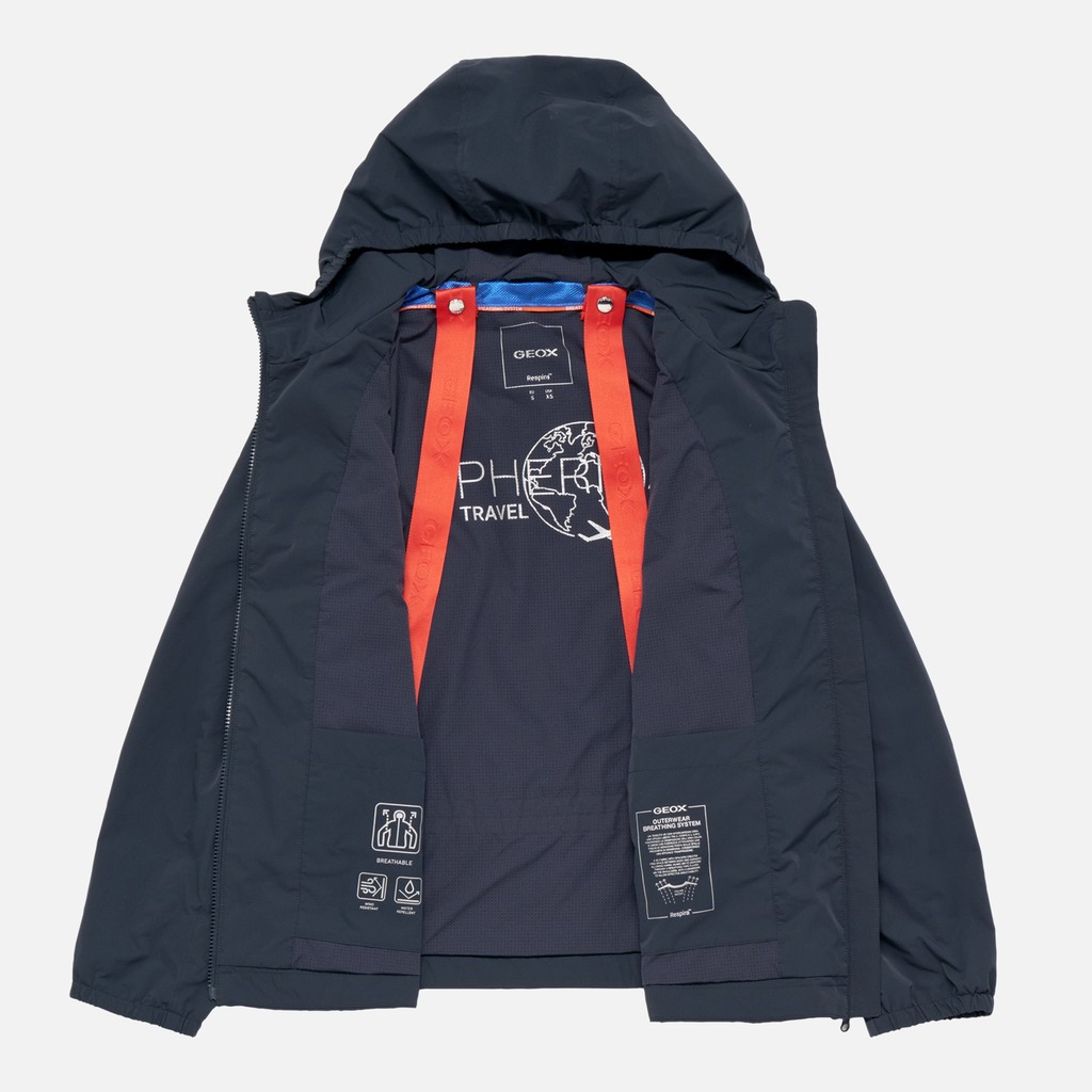 Parka court SPHERICA FEMME Bleu nuit - image number 5 | GEOX