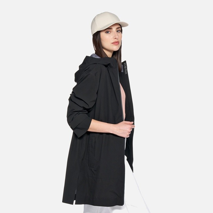 Waterproof jacket HOARA ABX WOMAN Caviar | GEOX