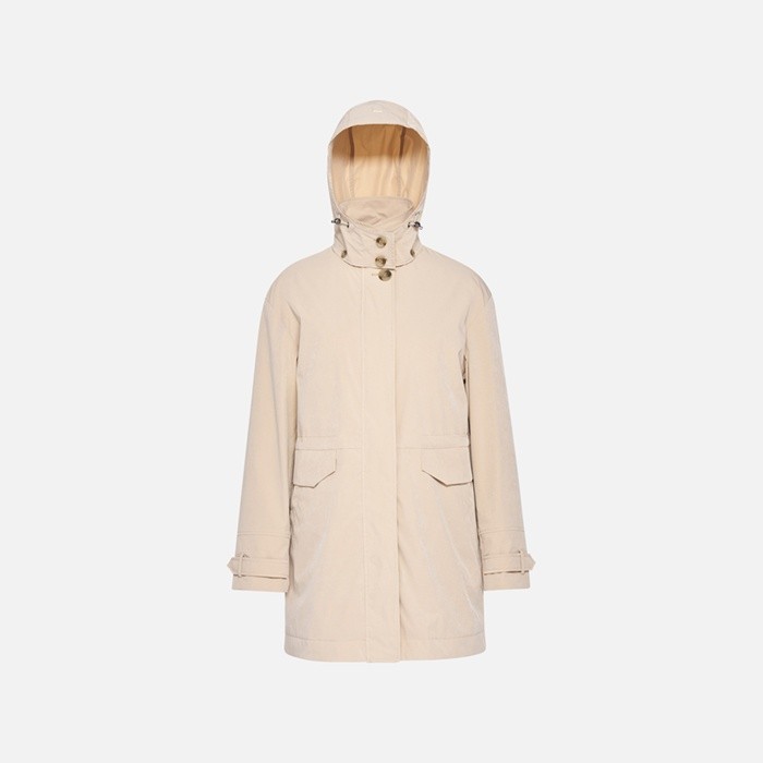 Jacket with hood MANTINEA WOMAN Oxford tan | GEOX