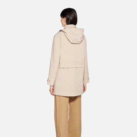 Veste &agrave; capuche MANTINEA FEMME Sable - image number 2 | GEOX