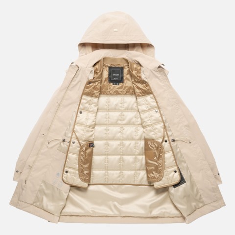 Jacket with hood MANTINEA WOMAN Oxford tan - image number 8 | GEOX