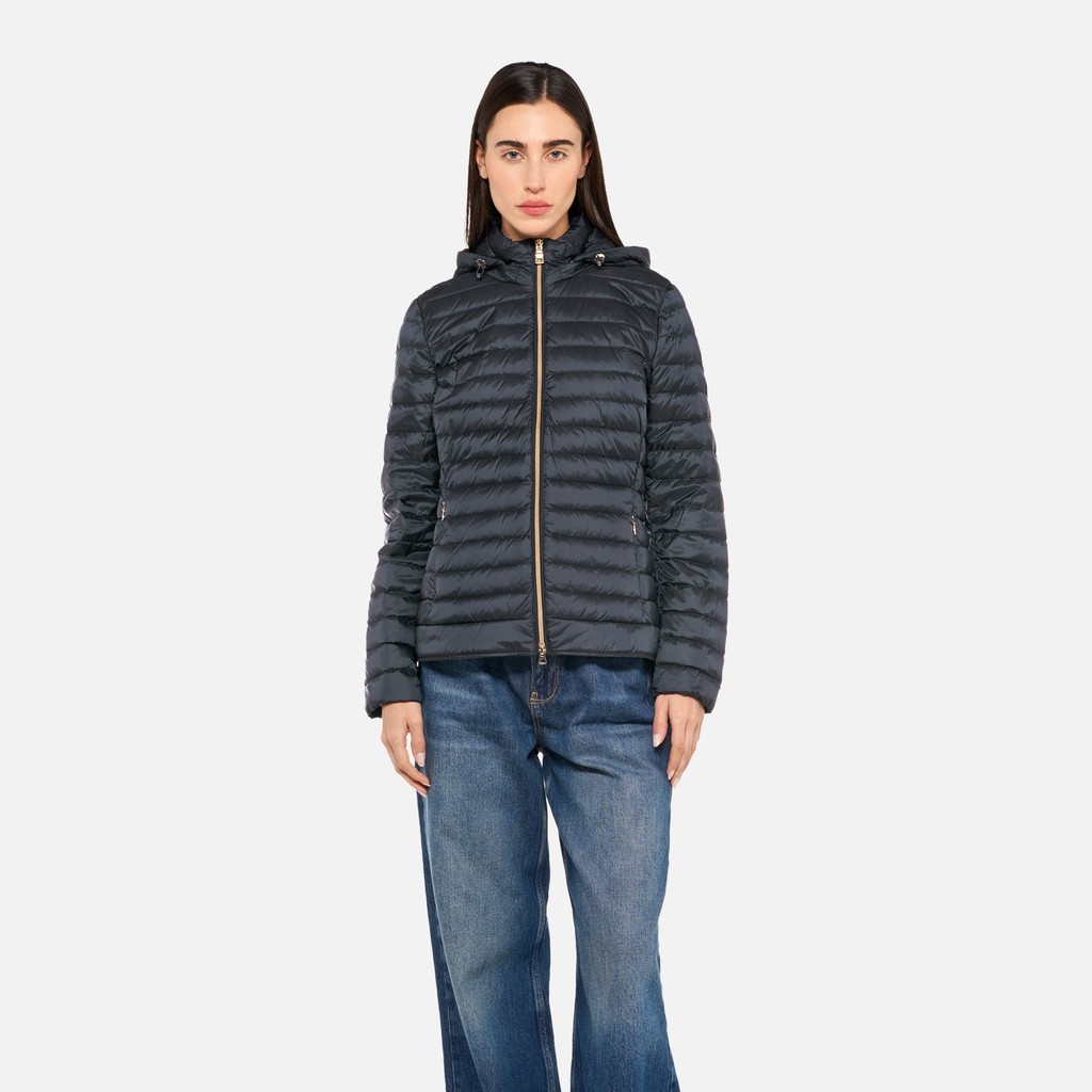 Short down jacket JAYSEN WOMAN Sky captain - image number 1 | GEOX