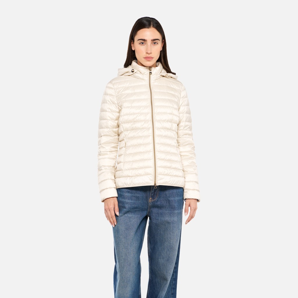 Short down jacket JAYSEN WOMAN Moonbeam - image number 1 | GEOX
