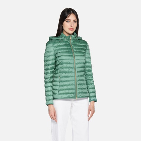Short down jacket JAYSEN WOMAN Bottle green - image number 1 | GEOX