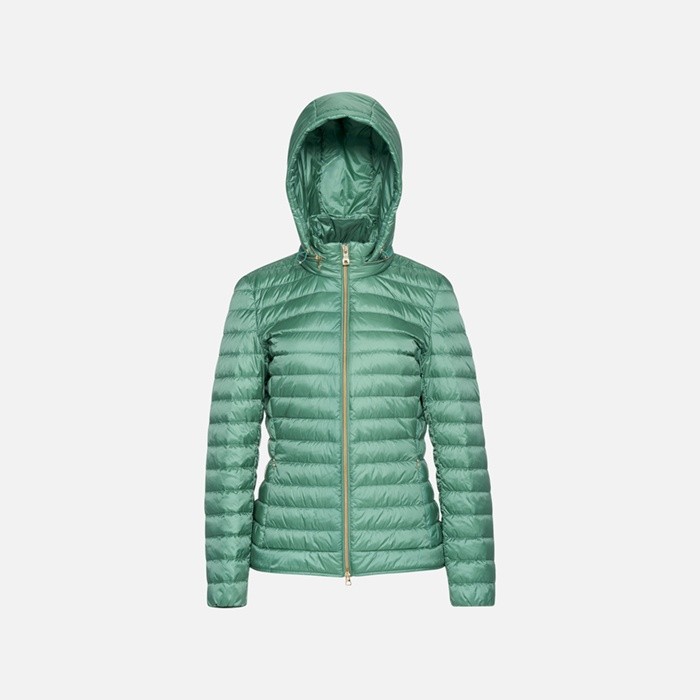 Short down jacket JAYSEN WOMAN Bottle green | GEOX
