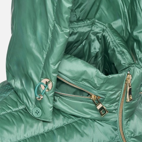 Short down jacket JAYSEN WOMAN Bottle green - image number 7 | GEOX