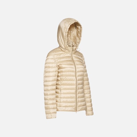 Short down jacket JAYSEN WOMAN Oxford tan - image number 4 | GEOX