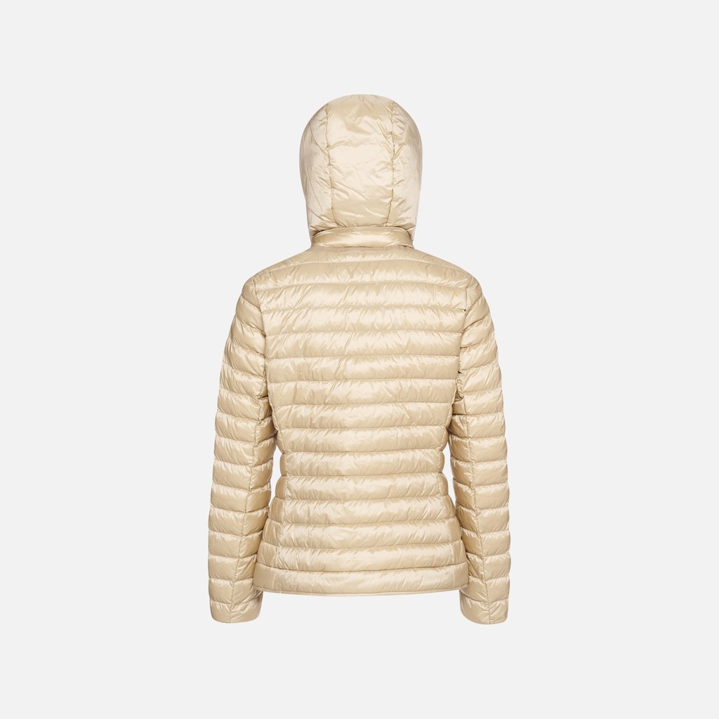 Short down jacket JAYSEN WOMAN Oxford tan - image number 5 | GEOX