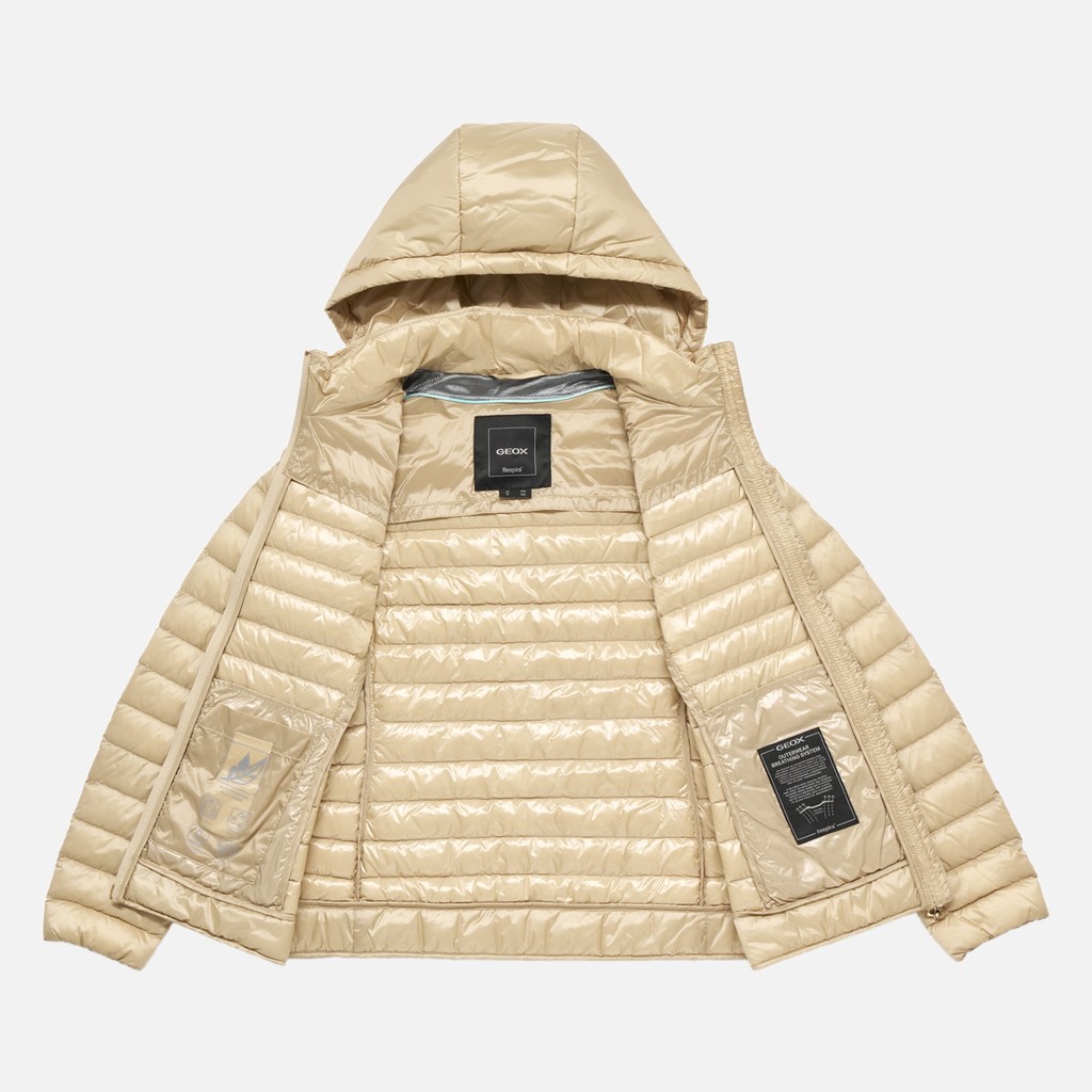 Doudoune courte JAYSEN FEMME Sable - image number 9 | GEOX