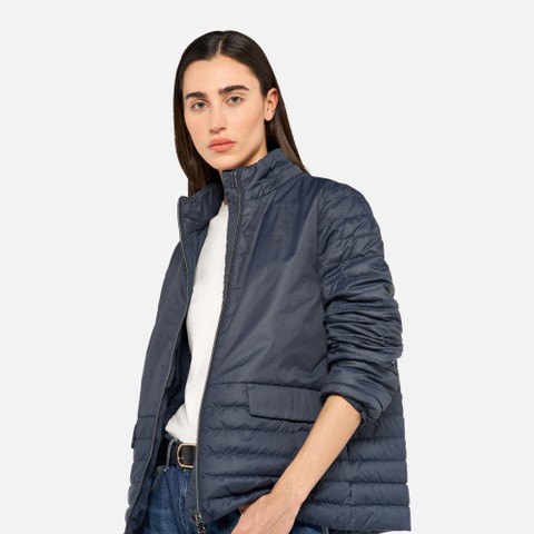 Doudoune courte MYLUSE FEMME Bleu nuit - image number 3 | GEOX