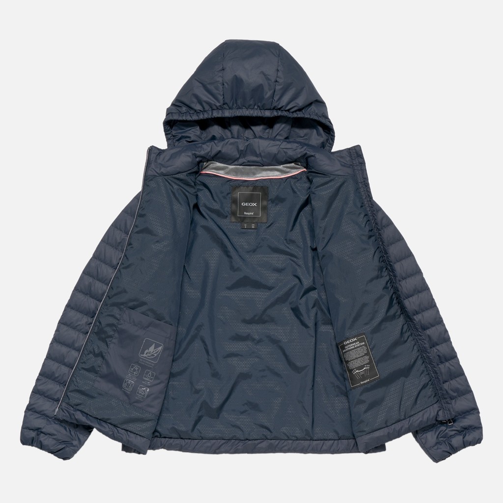 Doudoune courte MYLUSE FEMME Bleu nuit - image number 10 | GEOX