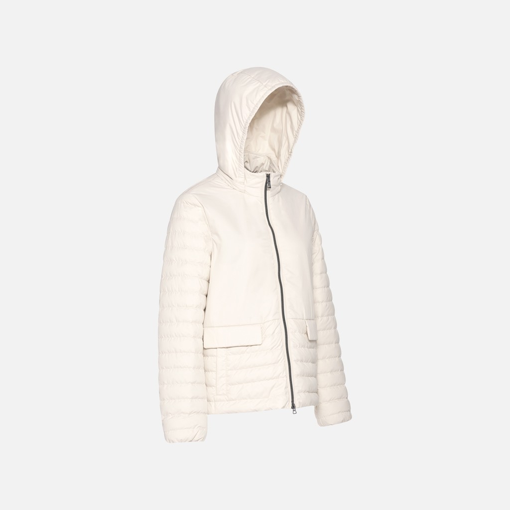 Short down jacket MYLUSE WOMAN Moonbeam - image number 1 | GEOX