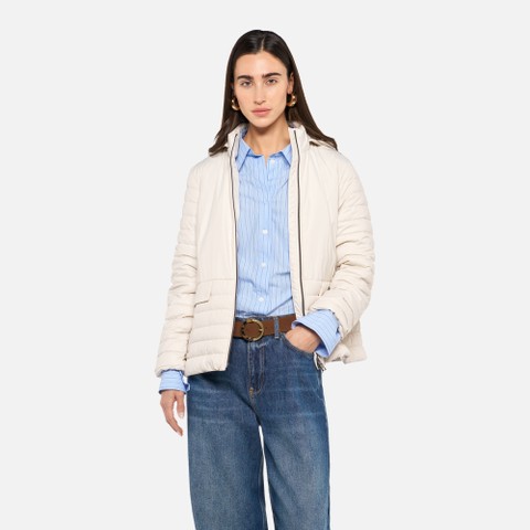 Doudoune courte MYLUSE FEMME Blanc cass&eacute; | GEOX