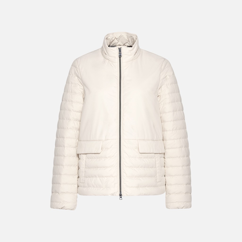 Short down jacket MYLUSE WOMAN Moonbeam - image number 4 | GEOX