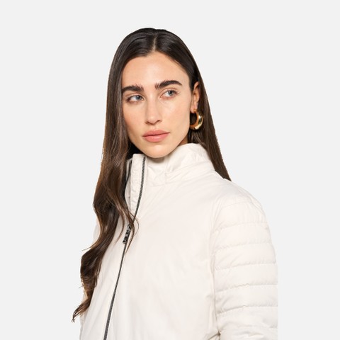 Doudoune courte MYLUSE FEMME Blanc cass&eacute; - image number 3 | GEOX