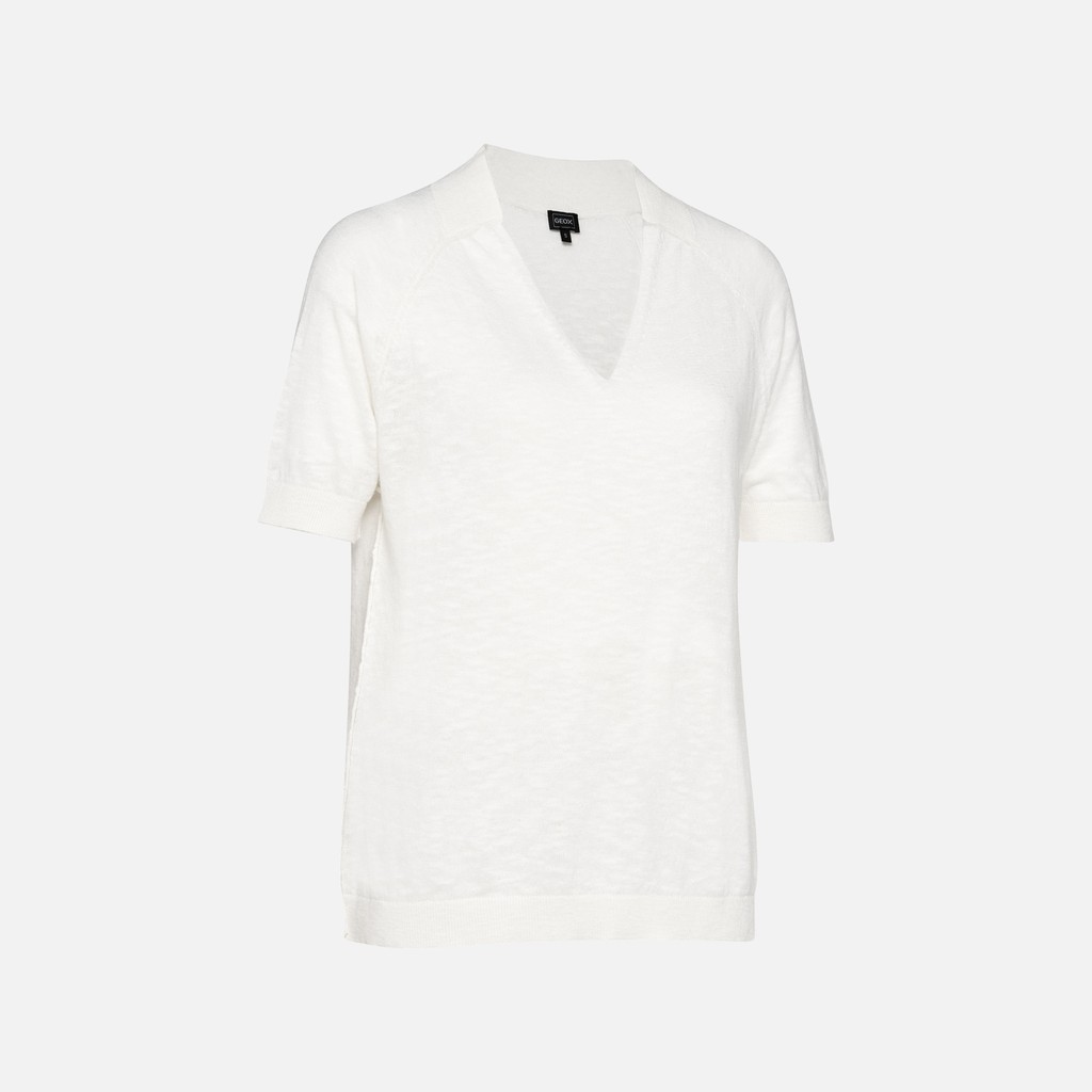 T-shirt KNIT WOMAN White - image number 5 | GEOX