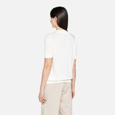 T-shirt KNIT WOMAN White - image number 3 | GEOX