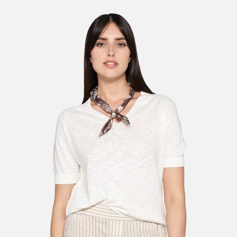 T-shirt KNIT WOMAN White - image number 3 | GEOX