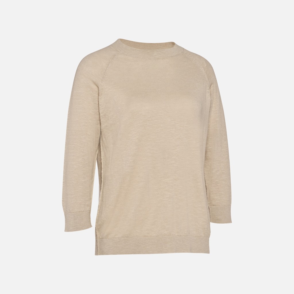 Crew-neck sweater KNIT WOMAN Humus - image number 5 | GEOX