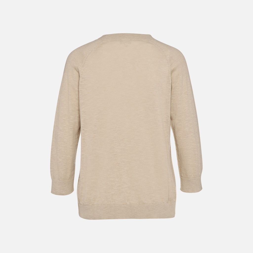 Crew-neck sweater KNIT WOMAN Humus - image number 6 | GEOX