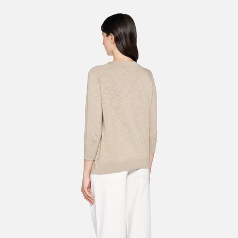 Crew-neck sweater KNIT WOMAN Humus - image number 3 | GEOX