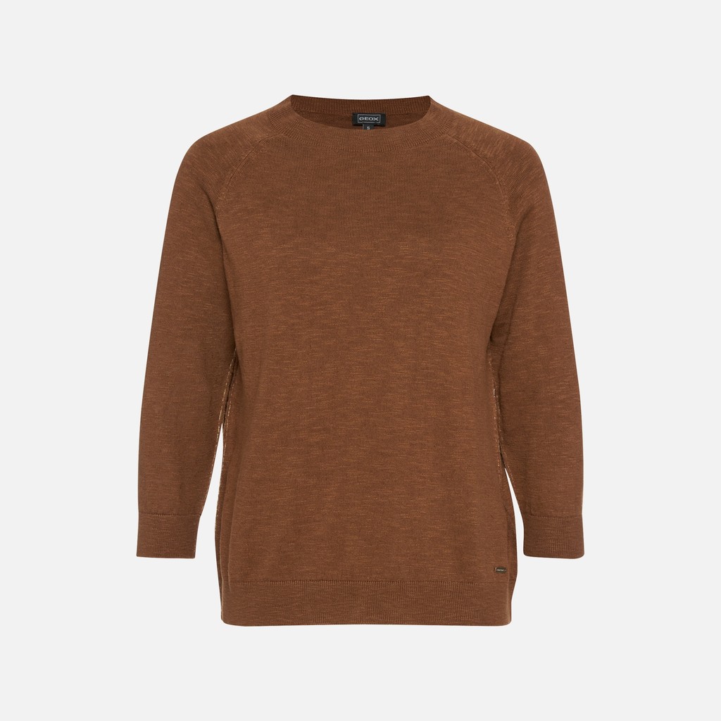 Crew-neck sweater KNIT WOMAN Partridge - image number 4 | GEOX