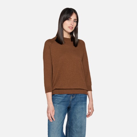 Crew-neck sweater KNIT WOMAN Partridge - image number 1 | GEOX
