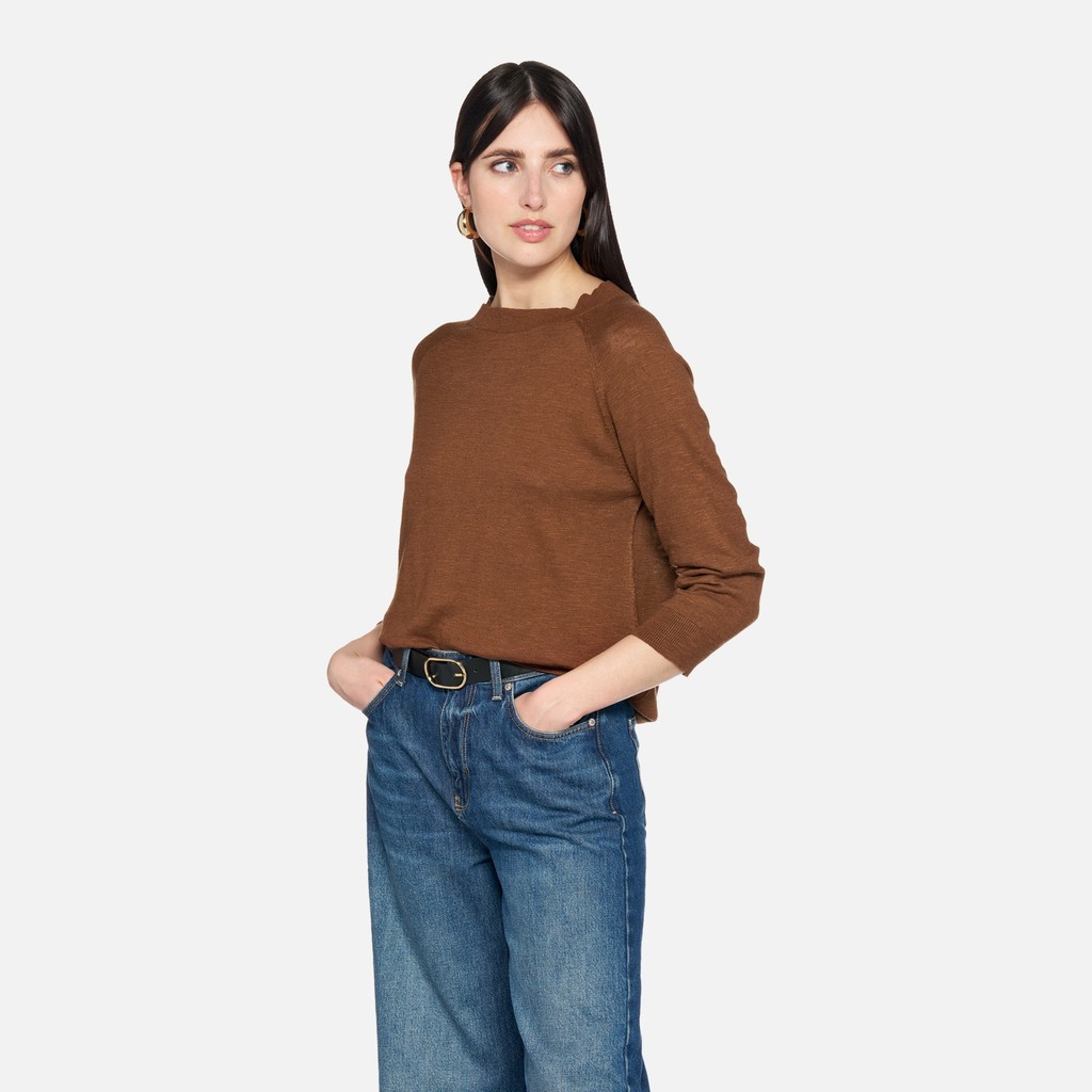 Crew-neck sweater KNIT WOMAN Partridge - image number 0 | GEOX