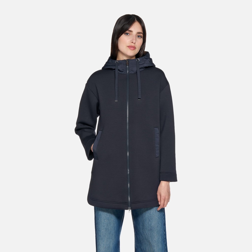 Felpa con cappuccio SWEATER DONNA Blu Notte - image number 2 | GEOX