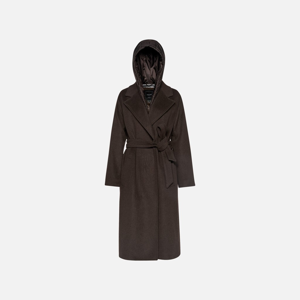 Woollen coats RAWELLE WOMAN Delicioso - image number 5 | GEOX