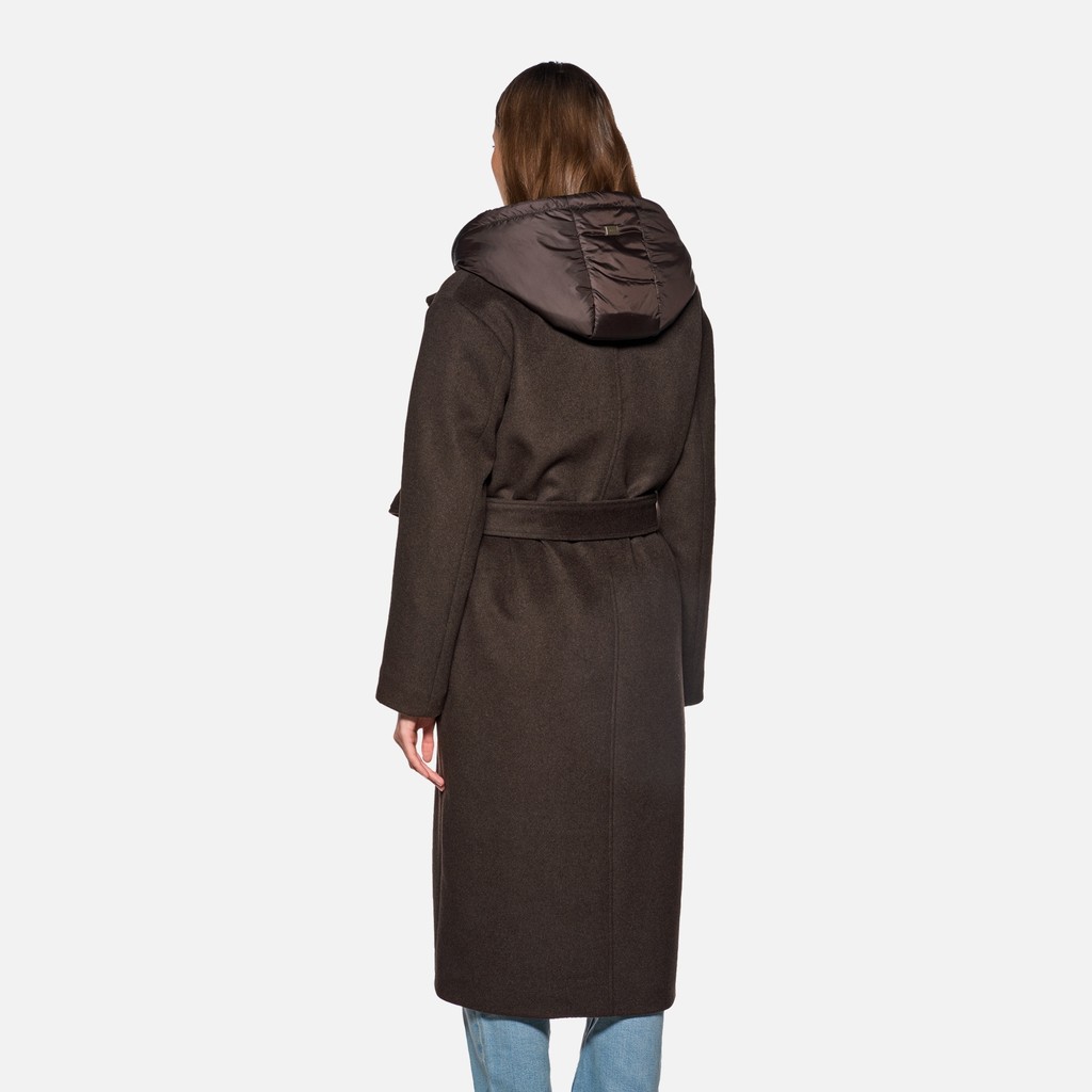 Woollen coats RAWELLE WOMAN Delicioso - image number 2 | GEOX