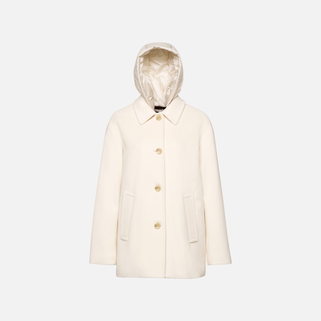 Woollen coats RAWELLE WOMAN Moonbeam - image number 5 | GEOX