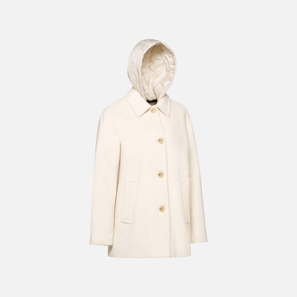 Woollen coats RAWELLE WOMAN Moonbeam - image number 6 | GEOX