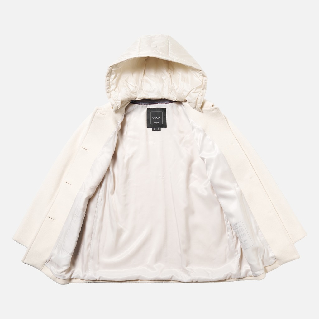 Woollen coats RAWELLE WOMAN Moonbeam - image number 11 | GEOX