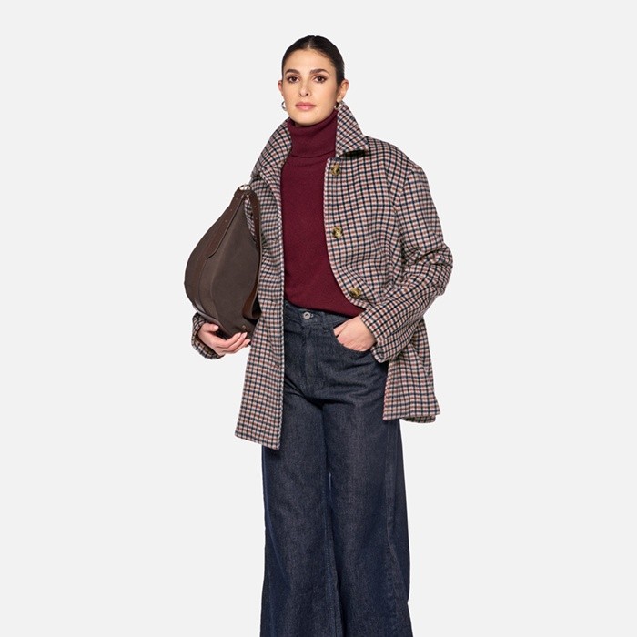 Woollen coats RAWELLE WOMAN Delicioso/Moonbeam/Dusty Rose | GEOX