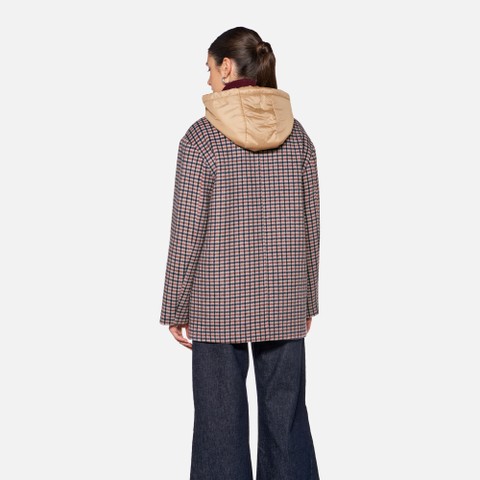 Woollen coats RAWELLE WOMAN Delicioso/Moonbeam/Dusty Rose - image number 3 | GEOX