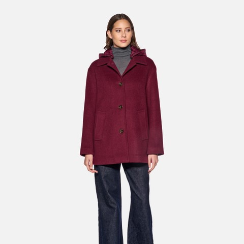 Woollen coats RAWELLE WOMAN Tawny Port - image number 1 | GEOX