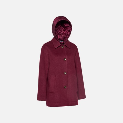 Woollen coats RAWELLE WOMAN Tawny Port - image number 6 | GEOX