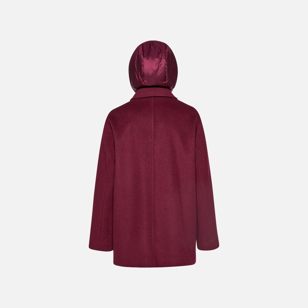 Woollen coats RAWELLE WOMAN Tawny Port - image number 7 | GEOX