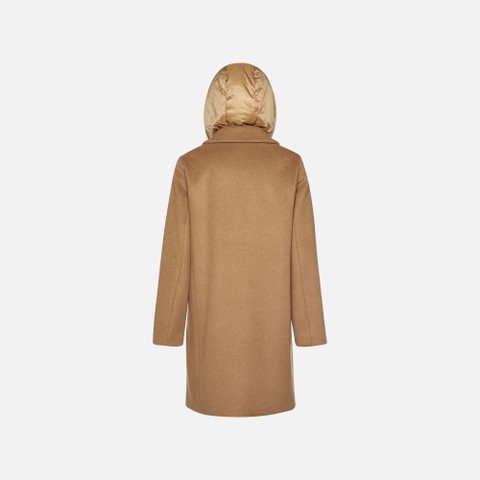 Woollen coats RAWELLE WOMAN Camel Gold - image number 6 | GEOX