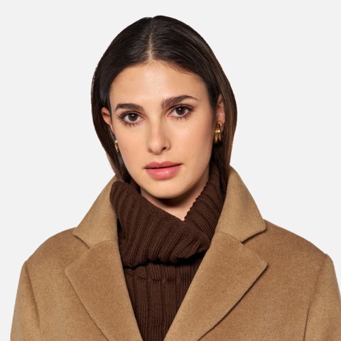 Woollen coats RAWELLE WOMAN Camel Gold - image number 3 | GEOX