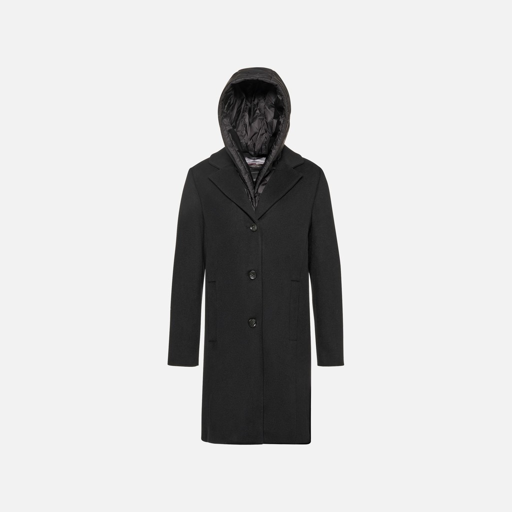Woollen coats RAWELLE WOMAN Black - image number 5 | GEOX