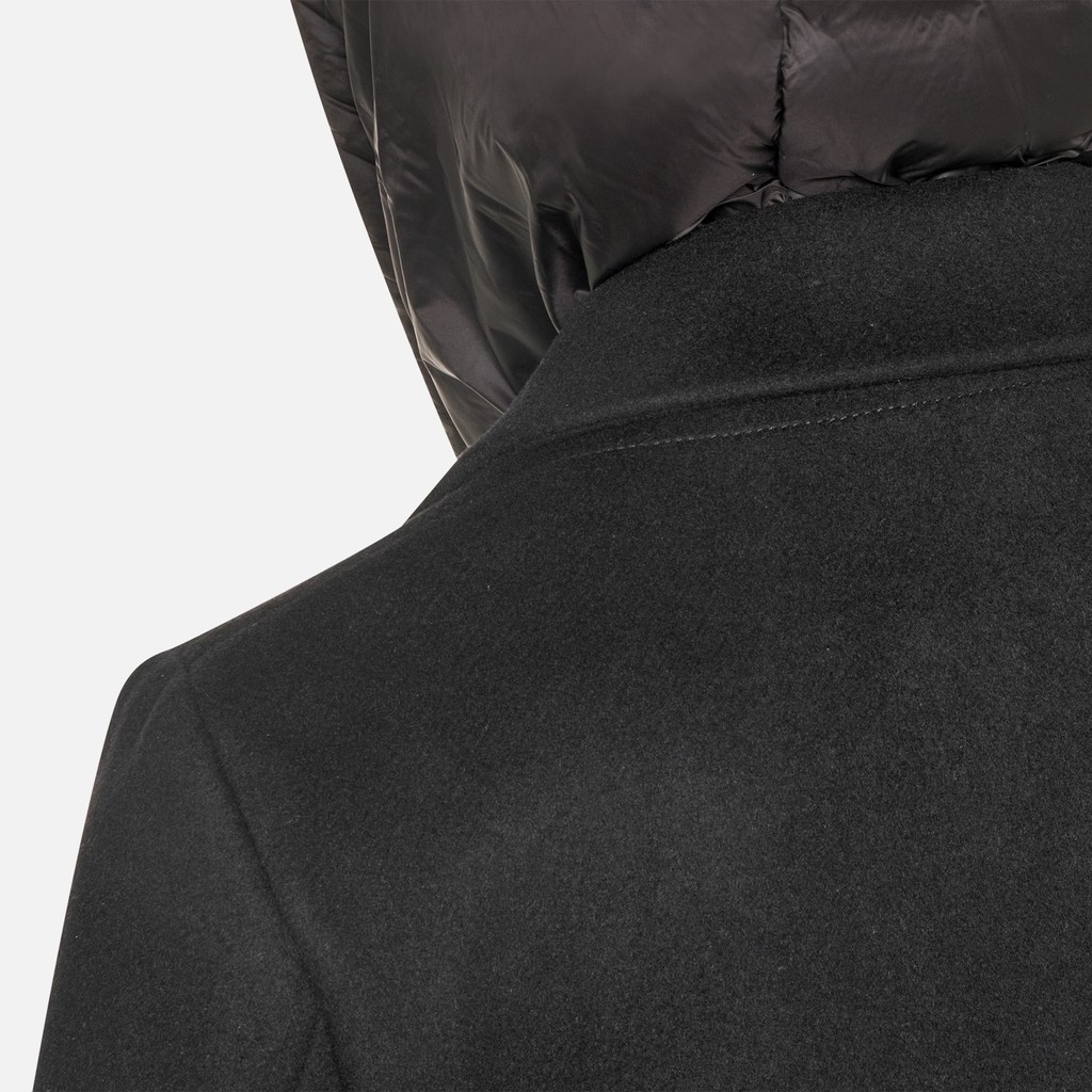 Woollen coats RAWELLE WOMAN Black - image number 8 | GEOX